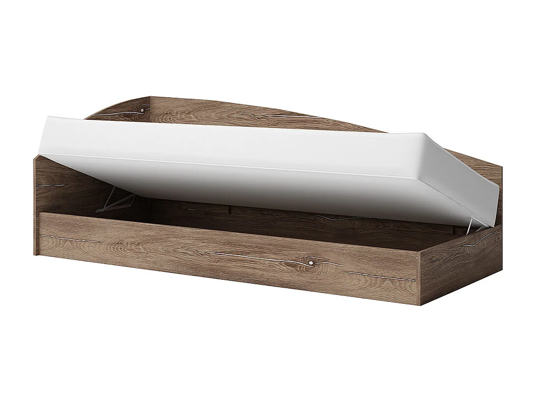 Letto singolo contenitore marrone LG4