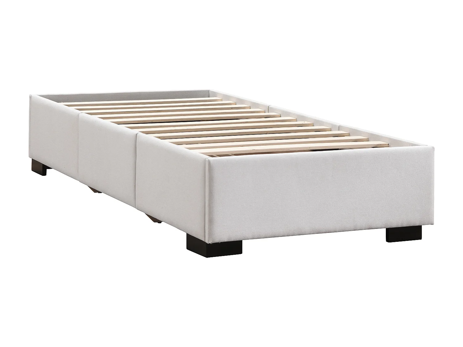 Sommier avec tiroirs 90 x 190 cm - Tissu beige - KOLANE de YSMÉE