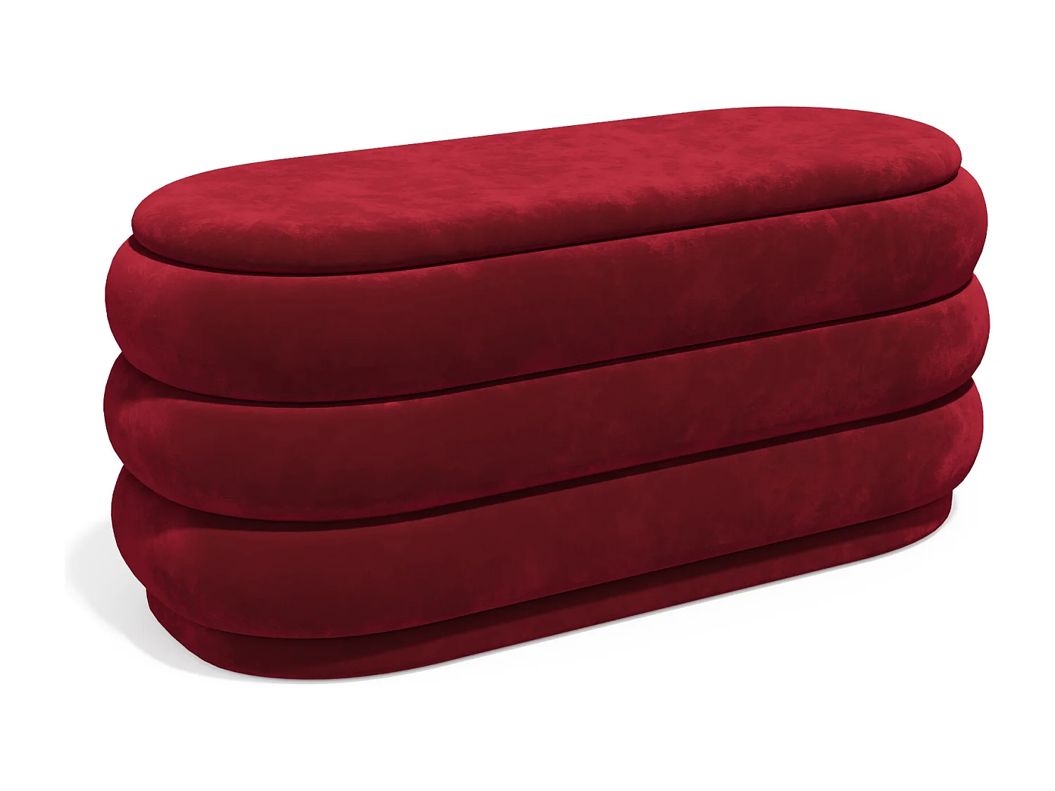 Bankje met opbergruimte - Fluweel - Bordeaux - ECAMBI