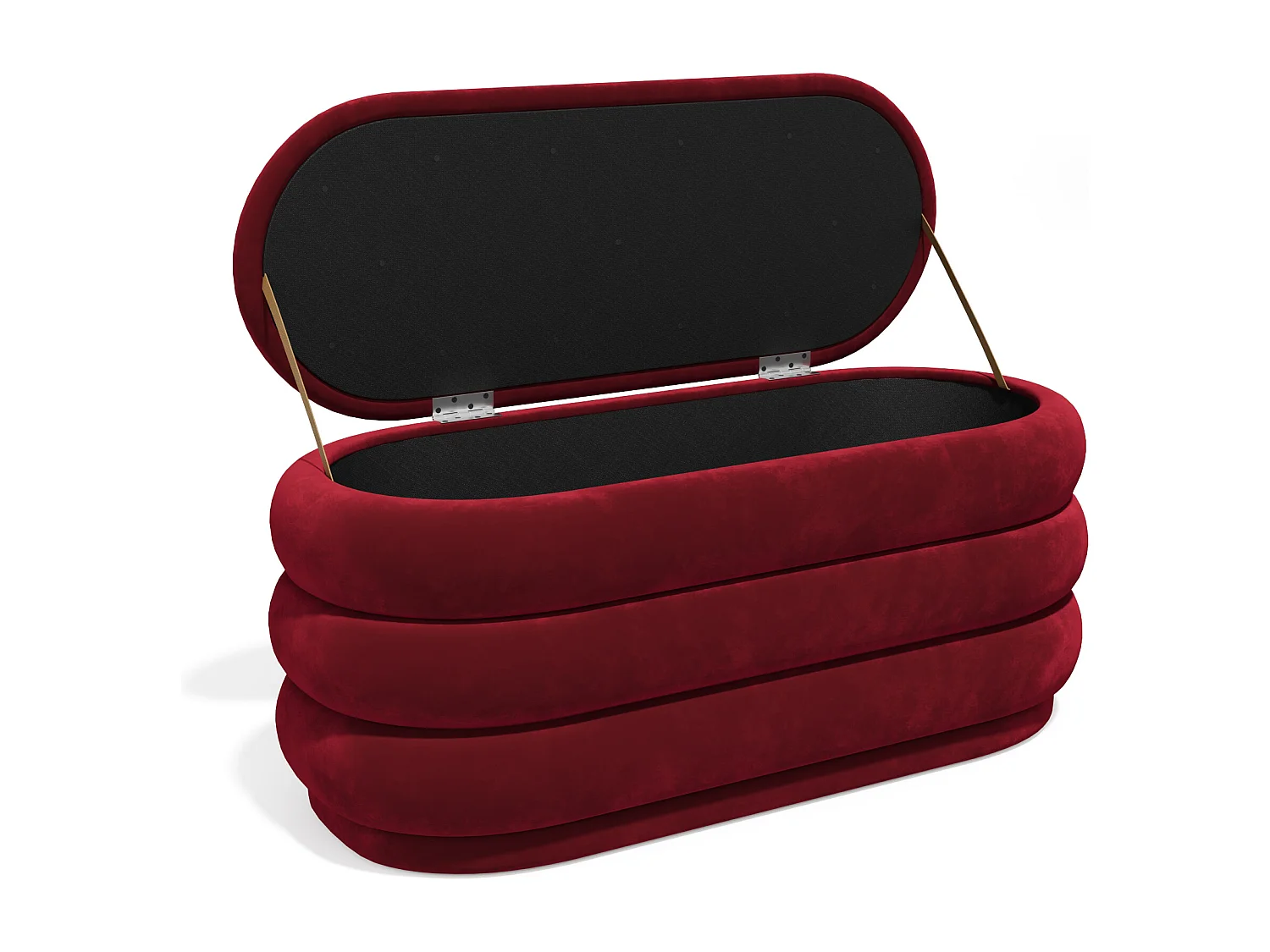 Bankje met opbergruimte - Fluweel - Bordeaux - ECAMBI