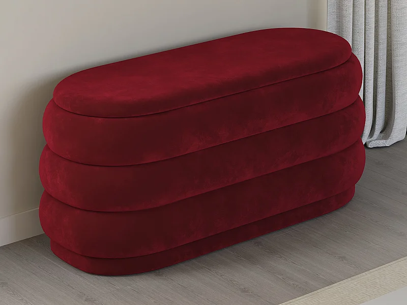 Bankje met opbergruimte - Fluweel - Bordeaux - ECAMBI