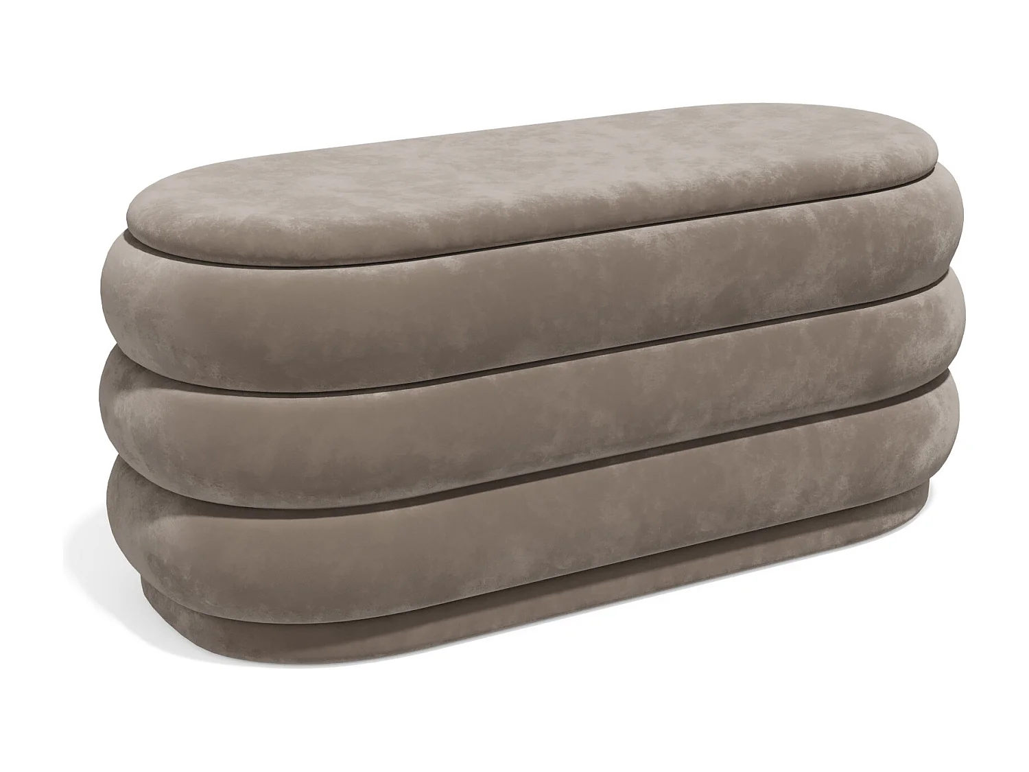 Banc coffre - Velours - Taupe - ECAMBI