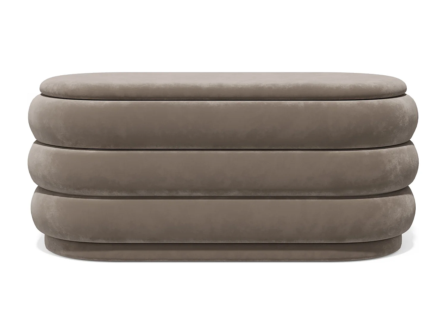 Banc coffre - Velours - Taupe - ECAMBI
