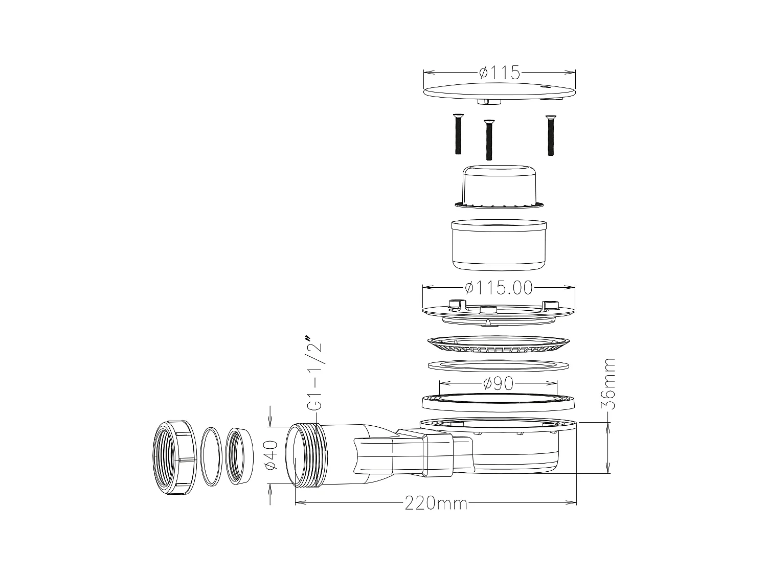 Extra platte opzet- of inbouwdouchebak, uitsnijdbaar van SMC-hars met sifon - Zwart gemarmerd - 140 x 90 cm - LYROSA