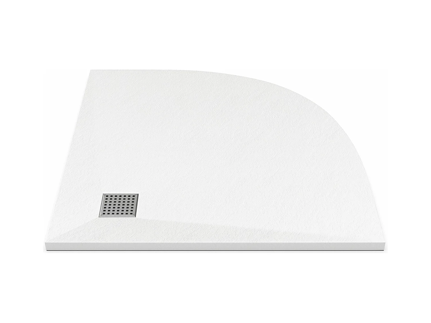 Ekstra flat rektangulær kvartsirkeldusj for overmontasje eller integrert installasjon, som kan tilpasses i SMC-resin med vannlås - Hvit - 90 x 90 cm - SYFORSA