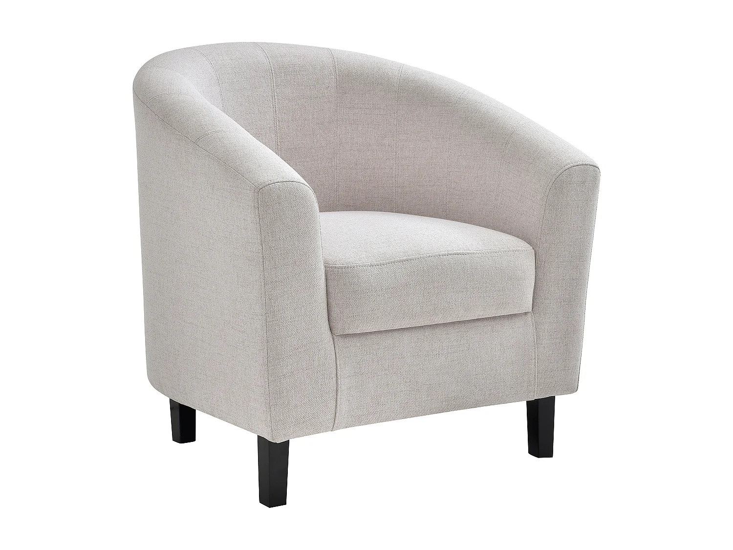 Fauteuil cabriolet en tissu chiné beige CRISTOBAL