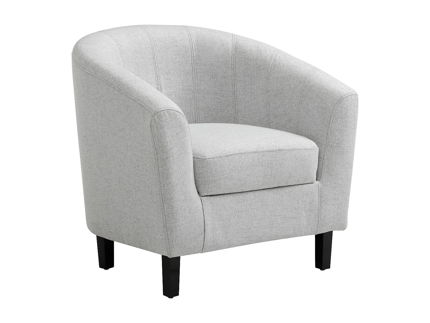 Fauteuil cabriolet en tissu chiné gris clair CRISTOBAL