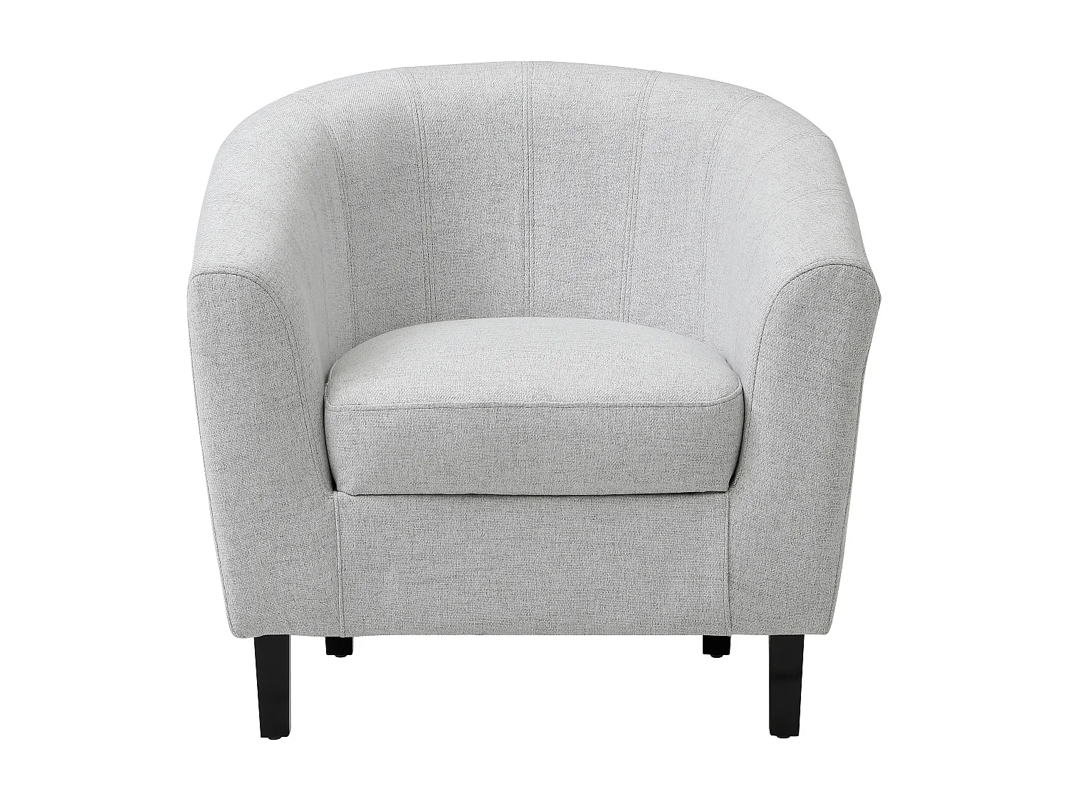 Fauteuil cabriolet en tissu chiné gris clair CRISTOBAL