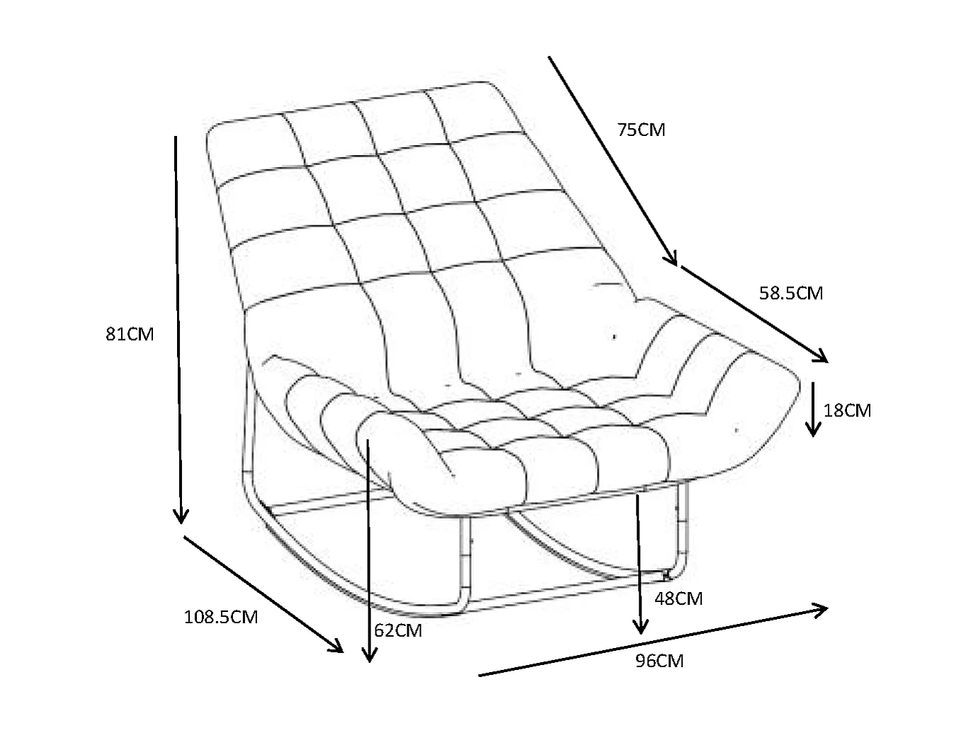 Fauteuil de jardin à bascule en acier - Naturel clair et coussin gris clair - ZAMY de MYLIA