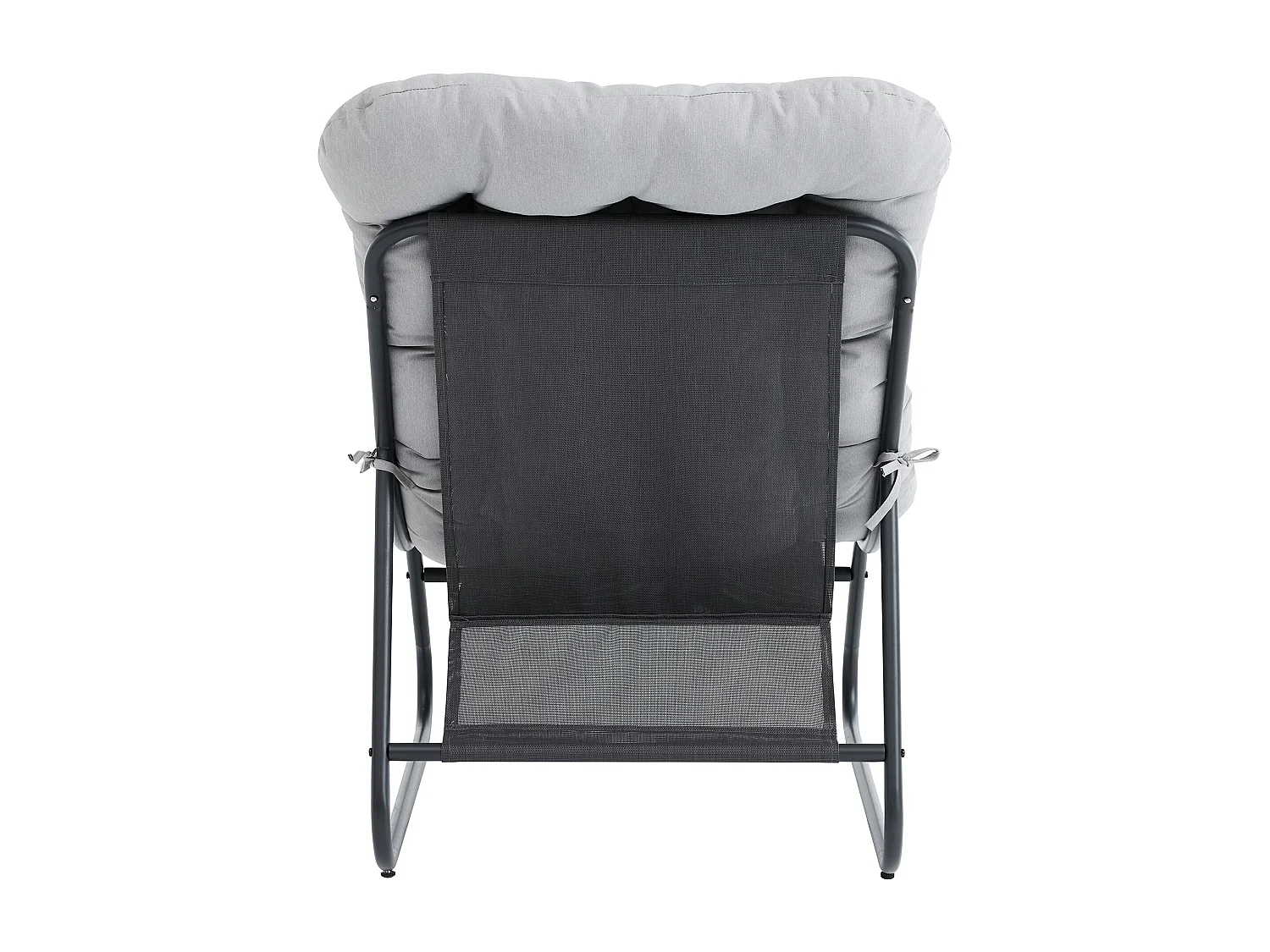 Salon de jardin en acier : 1 canapé 2 places, 2 fauteuils et 1 table basse - Anthracite avec coussins gris - LYMIS de MYLIA