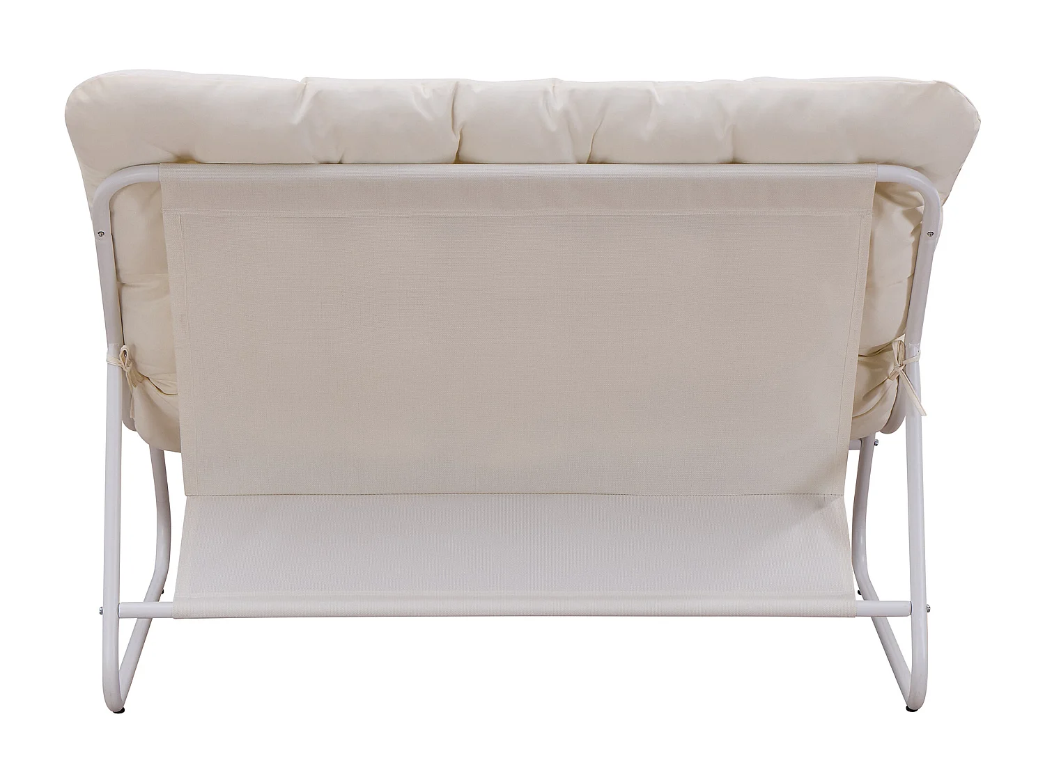 Gartenlounge aus Stahl: 1 2-Sitzer-Sofa, 2 Sessel und 1 Couchtisch - Beige mit Kissen - LYMIS von MYLIA