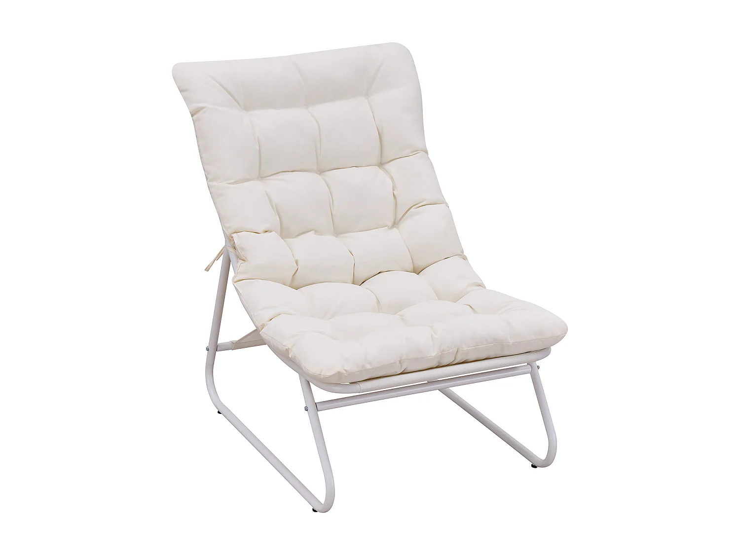 Gartenlounge aus Stahl: 1 2-Sitzer-Sofa, 2 Sessel und 1 Couchtisch - Beige mit Kissen - LYMIS von MYLIA