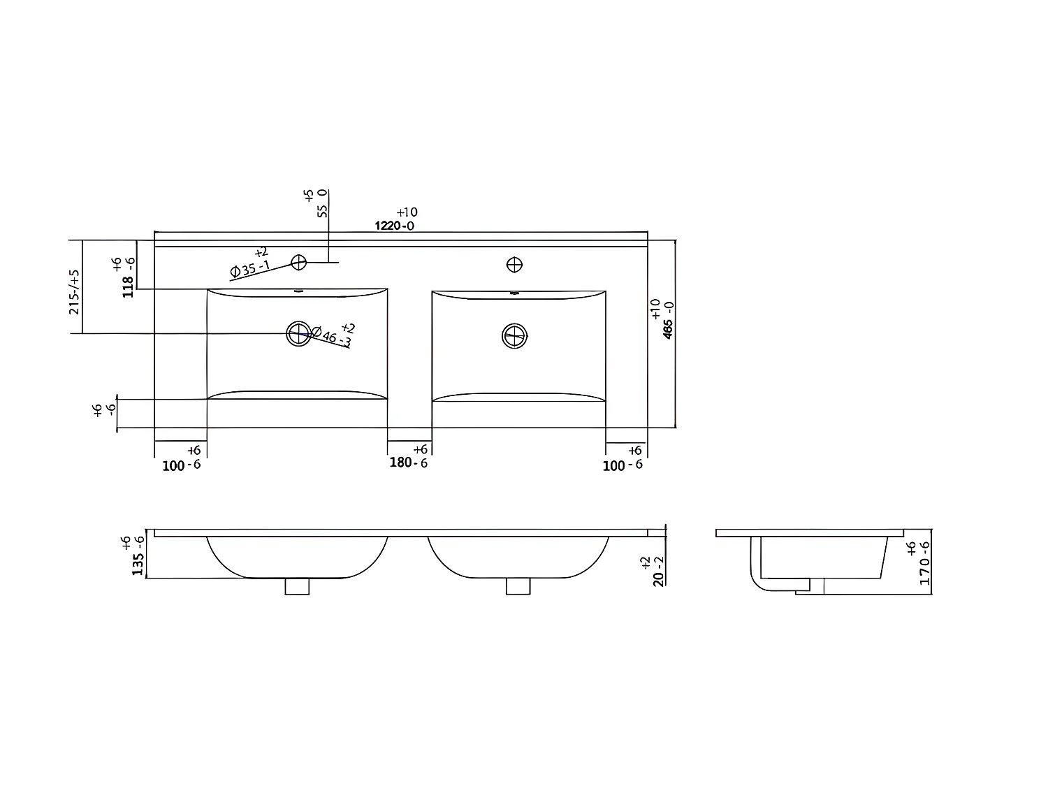 Meuble de salle de bain suspendu strié avec vasque à encastrer et colonne - Coloris naturel foncé et noir - 120 cm - BANIVA