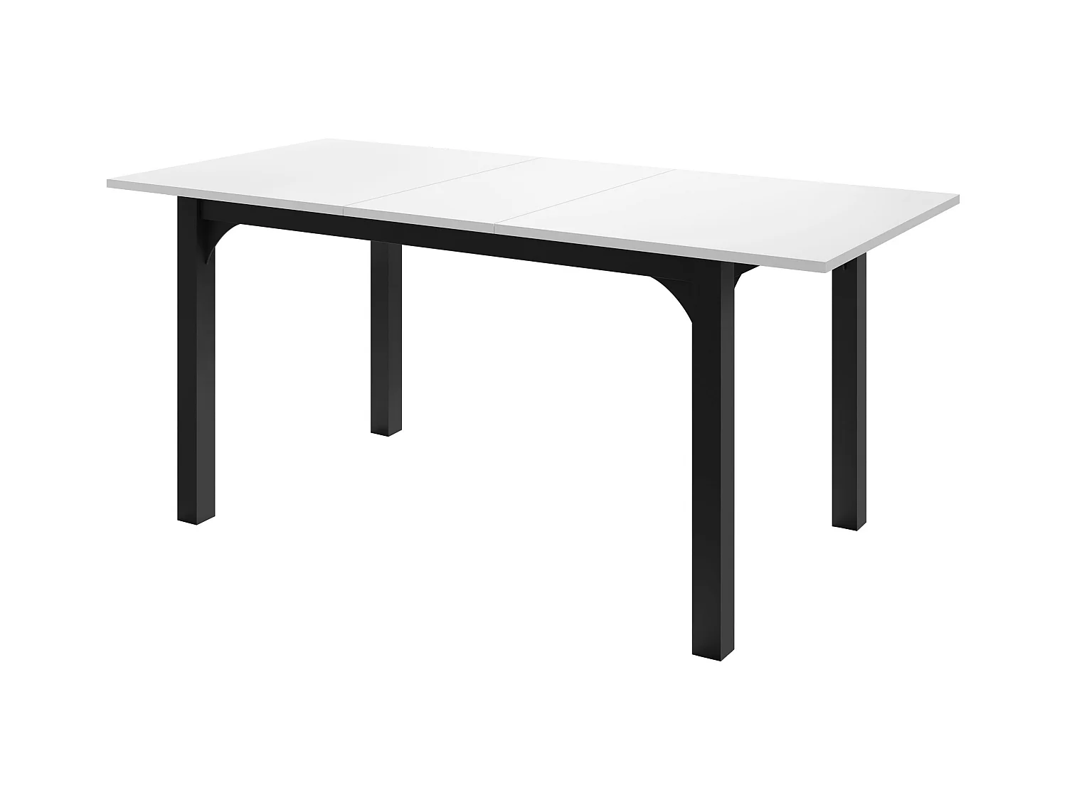 Mesa Oswego 136, Negro|Mármol negro, 76x80x140cm, Alargamiento, Aglomerado laminado