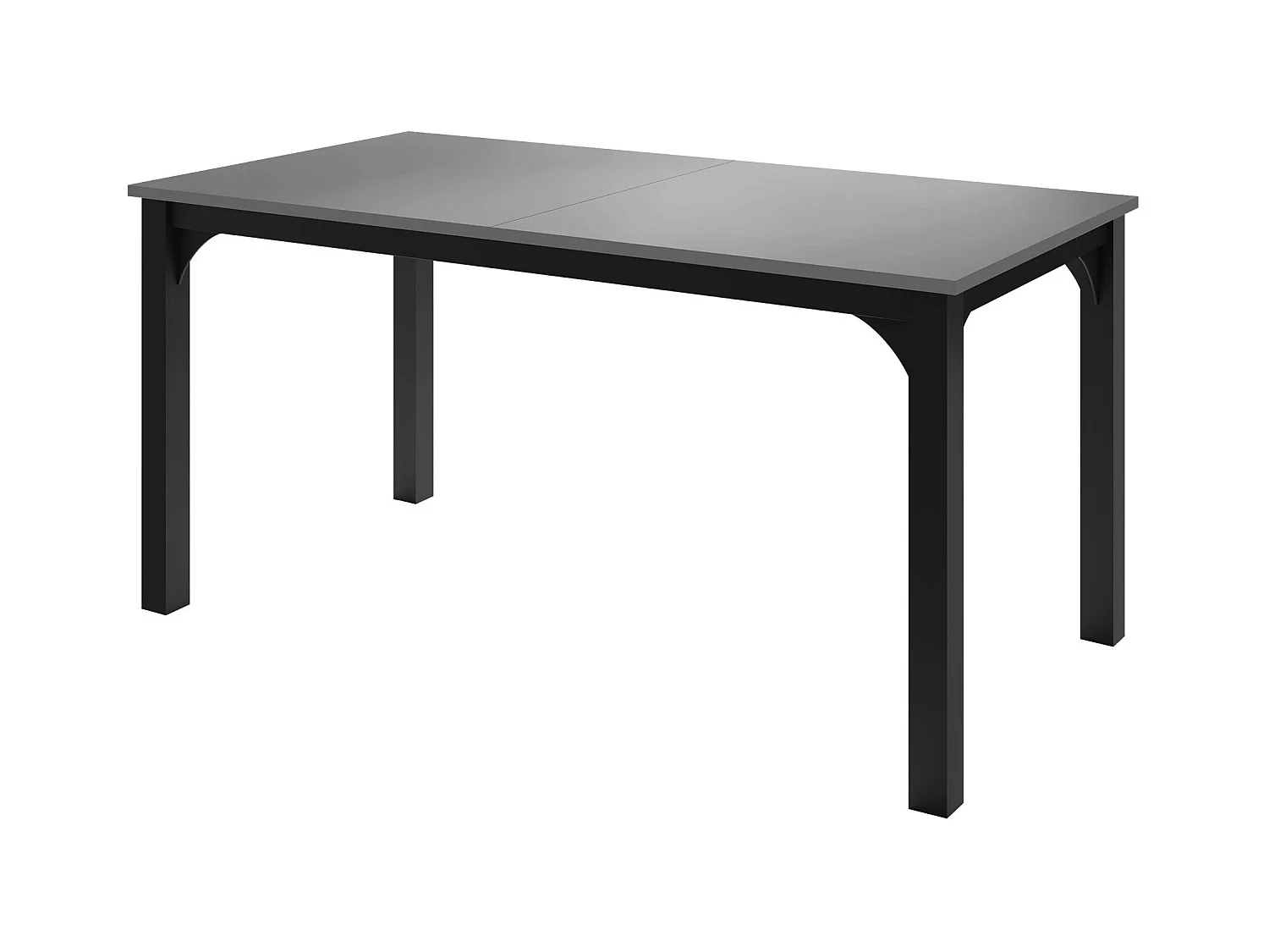 Tavolo Oswego 137, Nero|Grafite, 76x90x160cm, Con, Truciolare laminato, Metallo