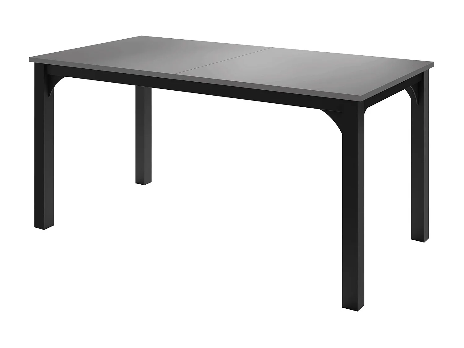 Mesa Oswego 137, Negro|Grafito, 76x90x160cm, Alargamiento, Aglomerado laminado, Metal