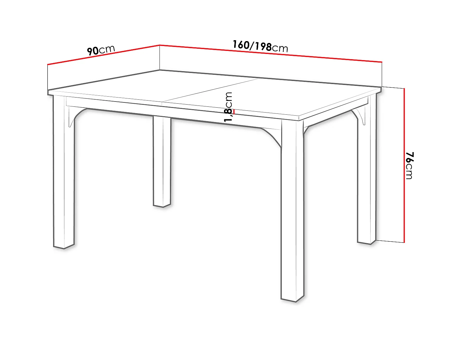 Mesa Oswego 137, Negro|Mármol blanco, 76x90x160cm, Alargamiento, Aglomerado laminado