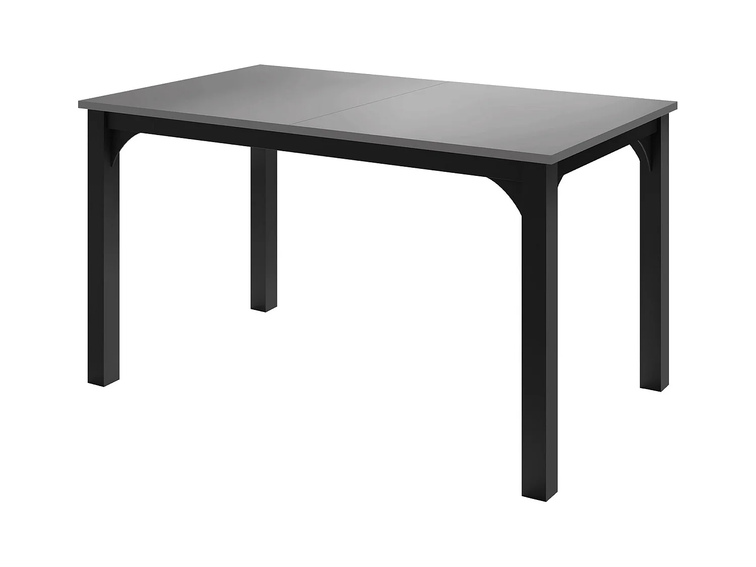 Tavolo Oswego 136, Nero|Grafite, 76x80x140cm, Con, Truciolare laminato, Metallo