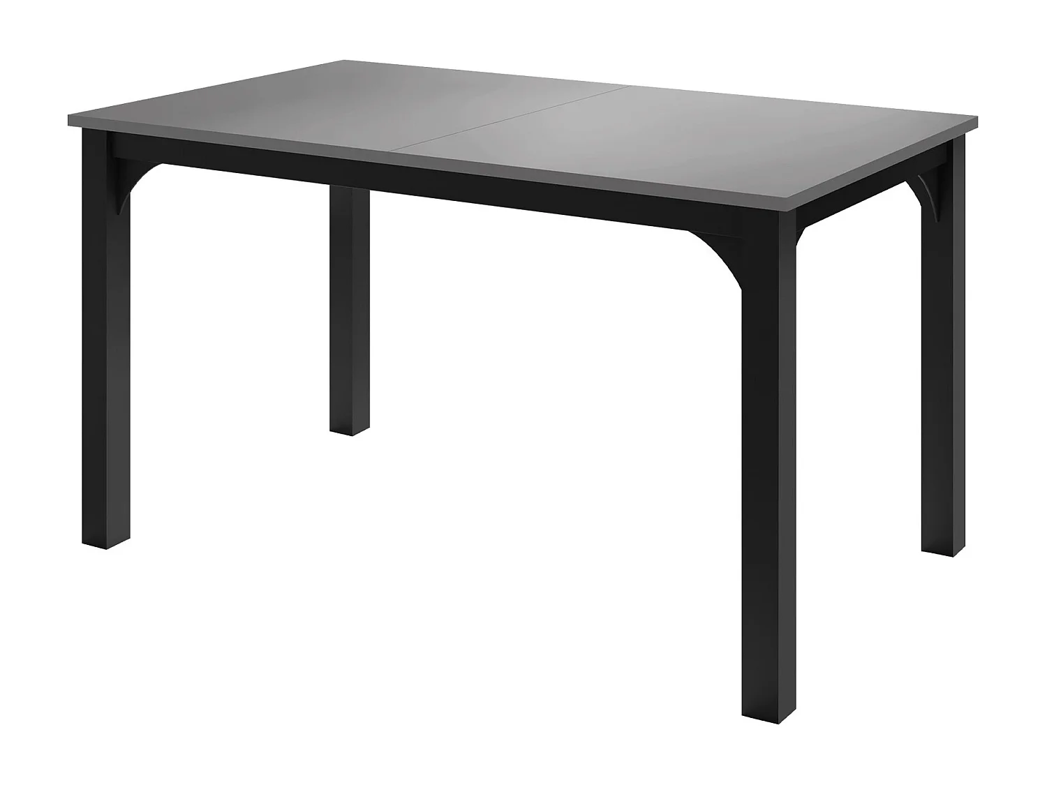 Mesa Oswego 136, Negro|Grafito, 76x80x140cm, Alargamiento, Aglomerado laminado, Metal