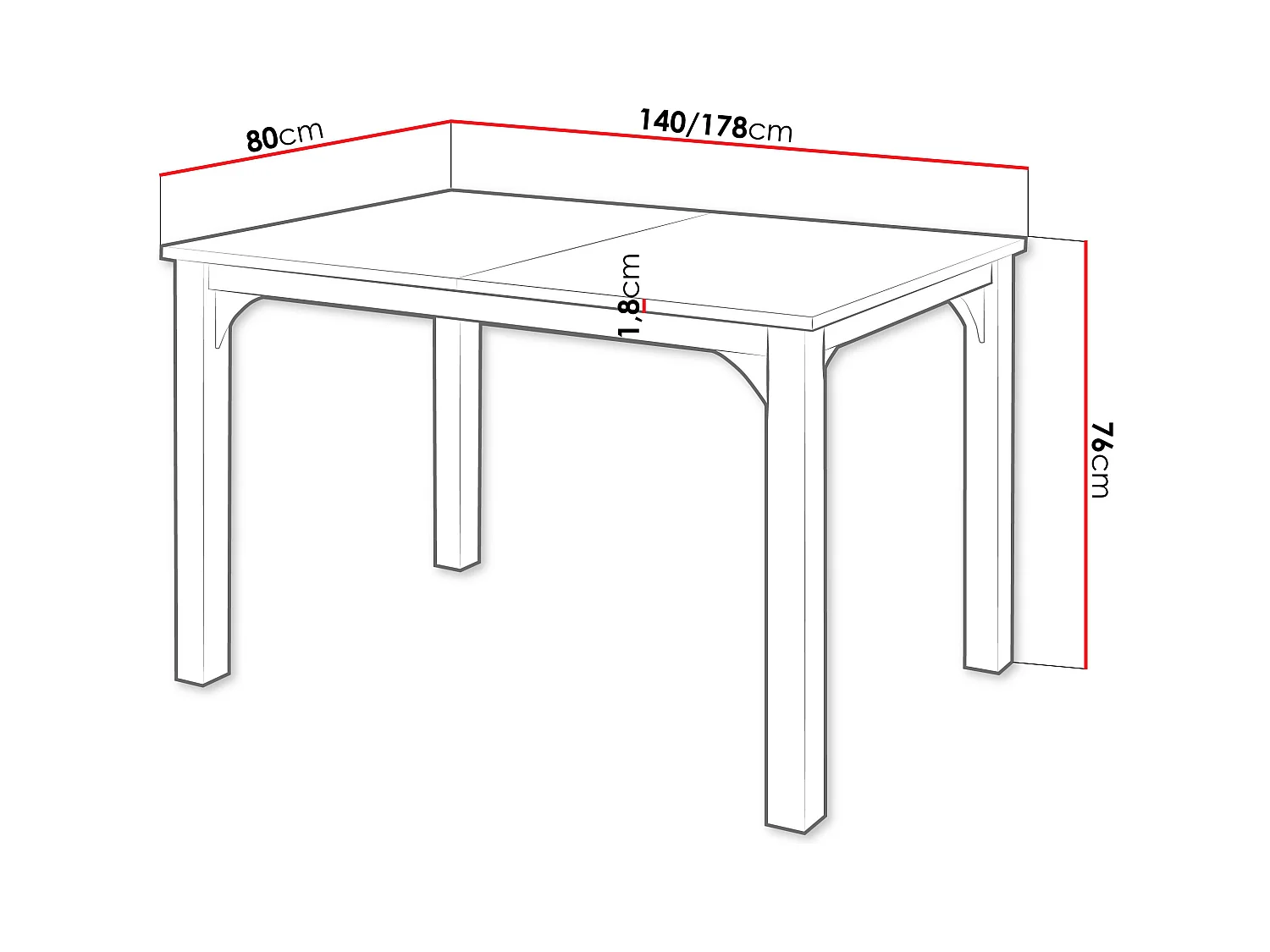 Table Oswego 136, Marbre blanc|Noir, 76x80x140cm, Allongement, Stratifié, Métal