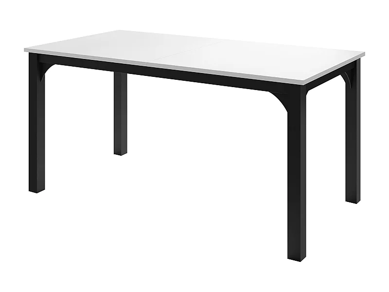 Table Oswego 137, Blanc|Noir, 76x90x160cm, Disponible, Stratifié, Métal