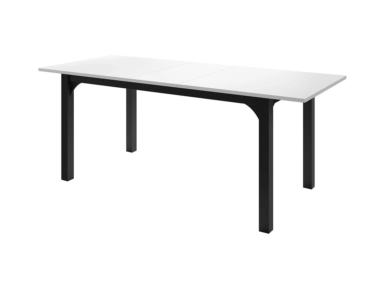 Table Oswego 137, Marbre noir|Noir, 76x90x160cm, Allongement, Stratifié, Métal