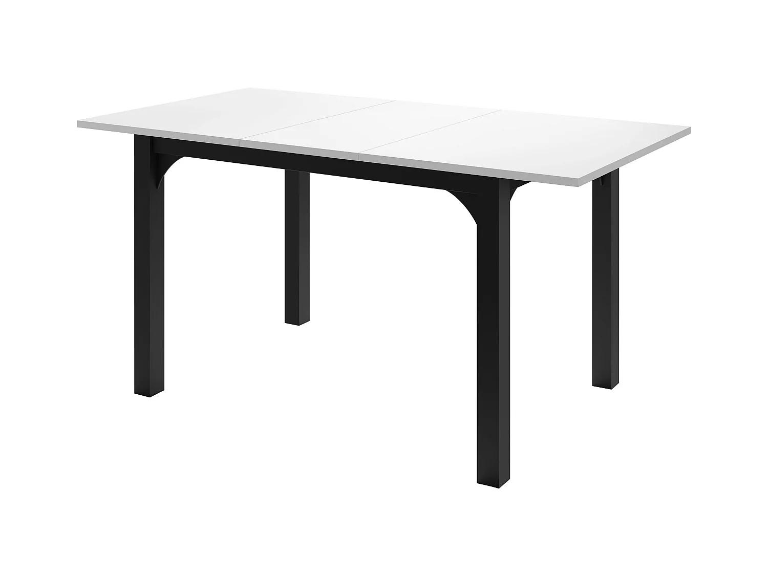 Table Oswego 135, Marbre blanc|Noir, 76x80x120cm, Allongement, Stratifié, Métal