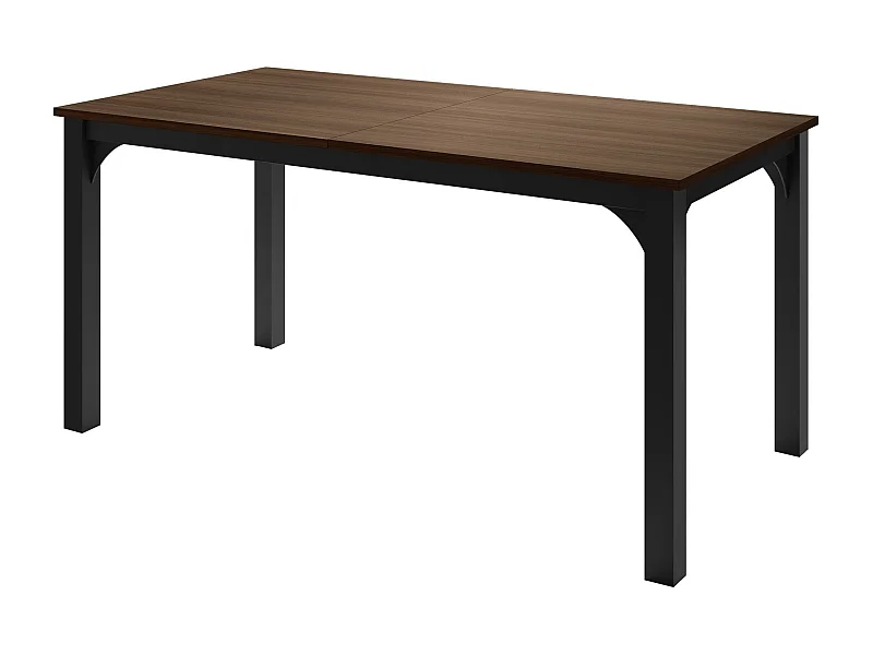 Table Oswego 137, Noir|Noyer, 76x90x160cm, Disponible, Stratifié, Métal