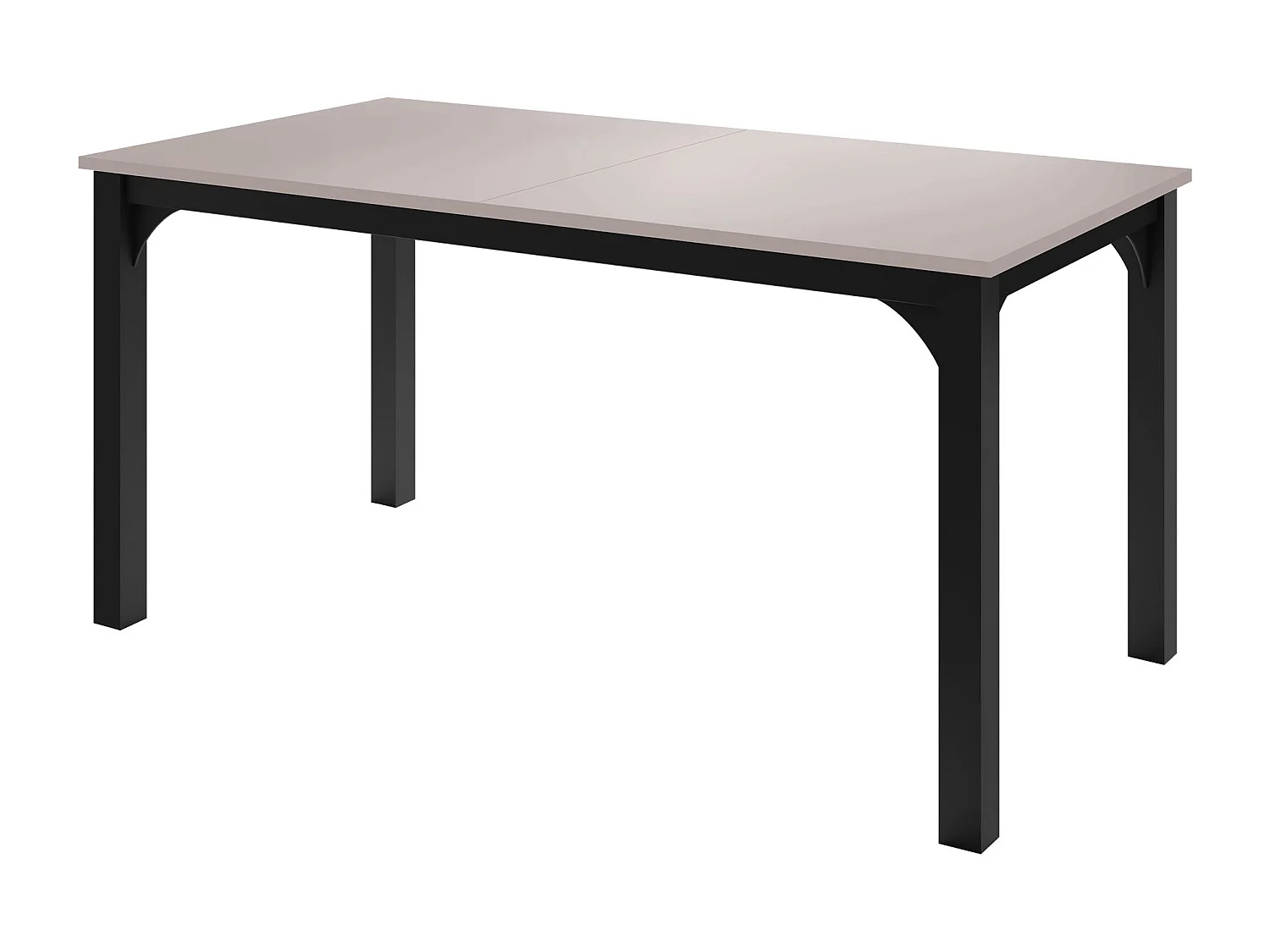 Table Oswego 137, Noir|Cachemire, 76x90x160cm, Disponible, Stratifié, Métal