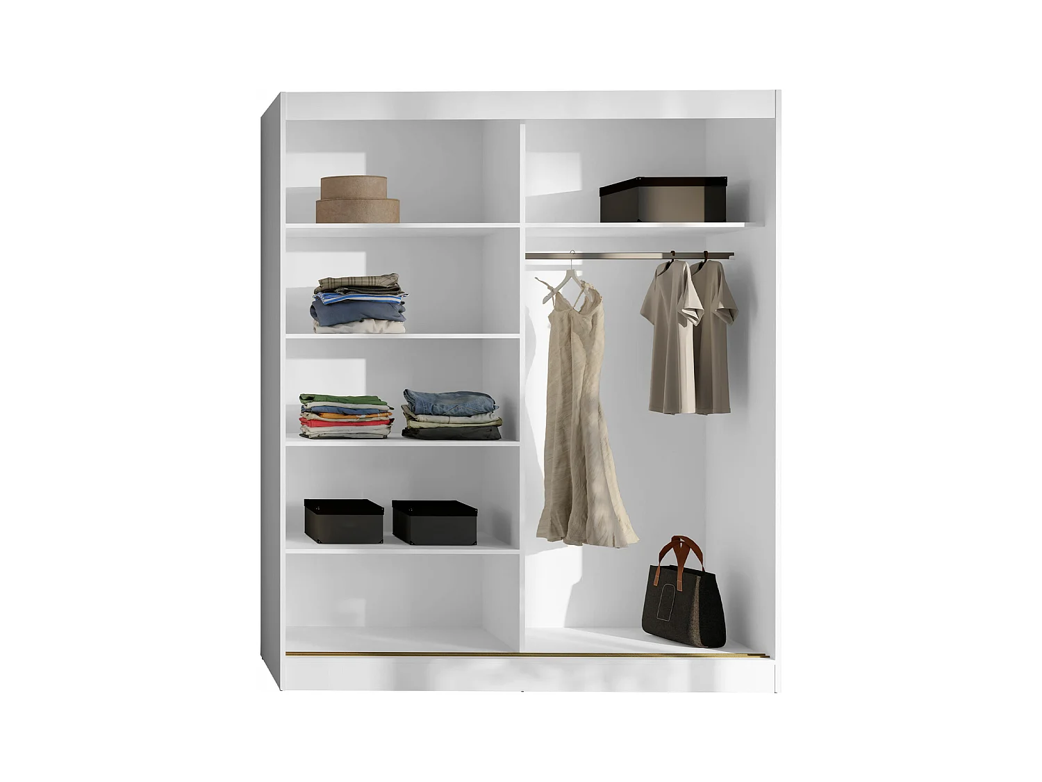 Armario Toledo 132, Negro|Cachemira, 216x180x65cm, Puertas de armario: Correderas