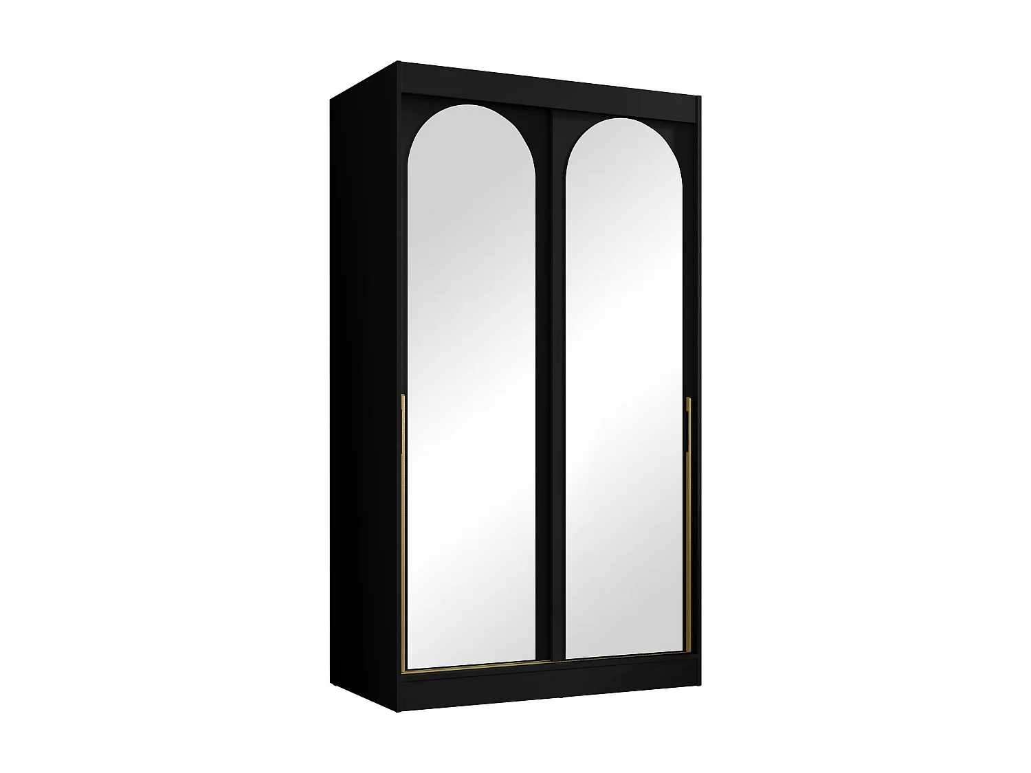 Armario Toledo 130, Negro|Dorado, 216x120x65cm, Puertas de armario: Correderas
