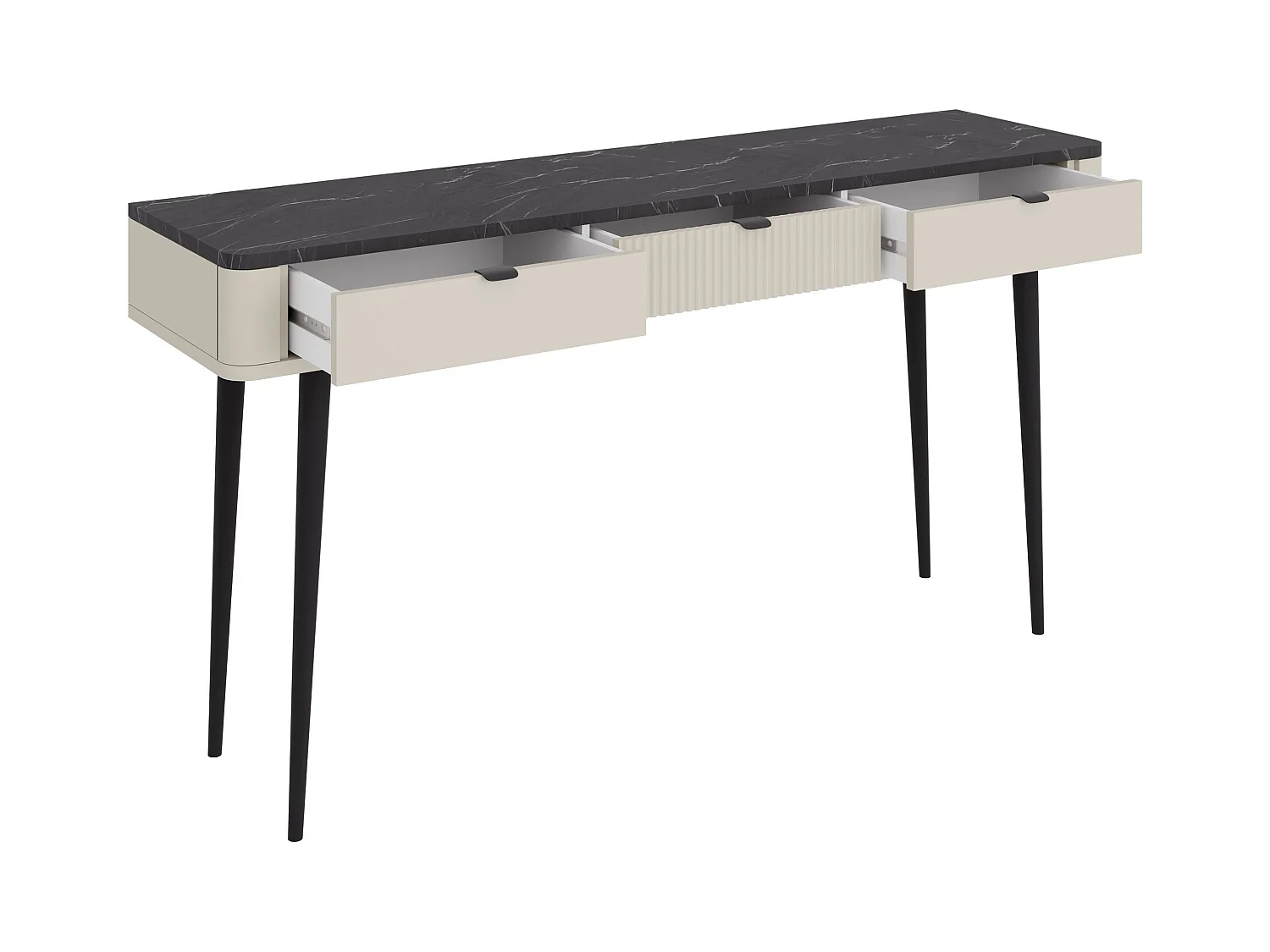 Bureau Lufela 114, Avec tiroirs, 82x130x40cm, Cachemire|Noyer