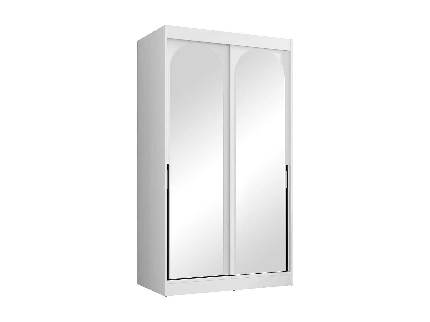 Armoire Toledo 130, Noir|Blanc, 216x120x65cm, Portes d'armoire: Coulissantes