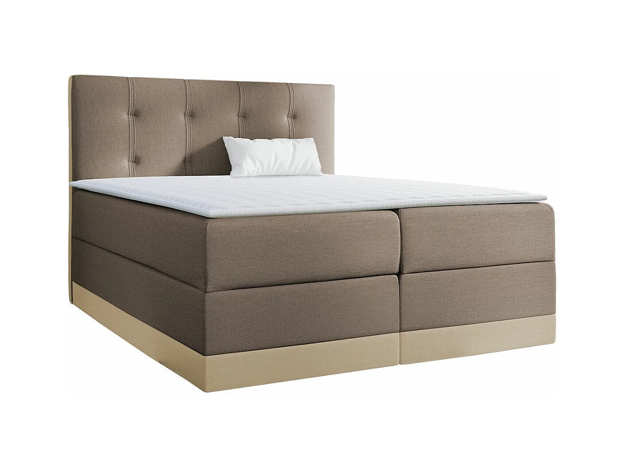 Cama continental Baltimore 139, Casal, Castanho, Tecido, 20x21x12cm