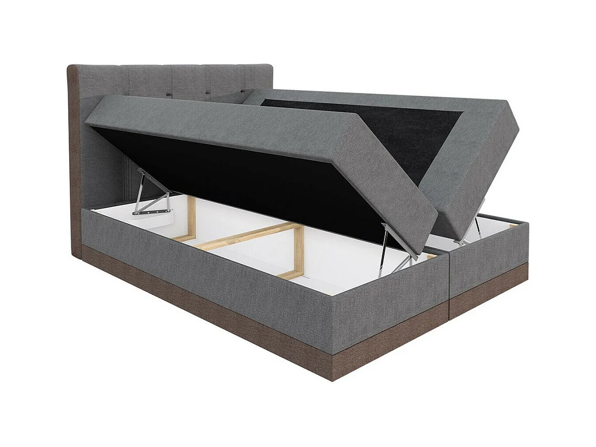 Cama continental Baltimore 139, Casal, Castanho, Tecido, 20x21x12cm