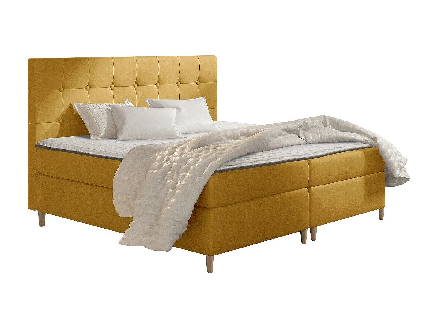 Cama continental Baltimore 130, Doble, Continental, Amarillo, 200x200, Tapiz, Somieres,