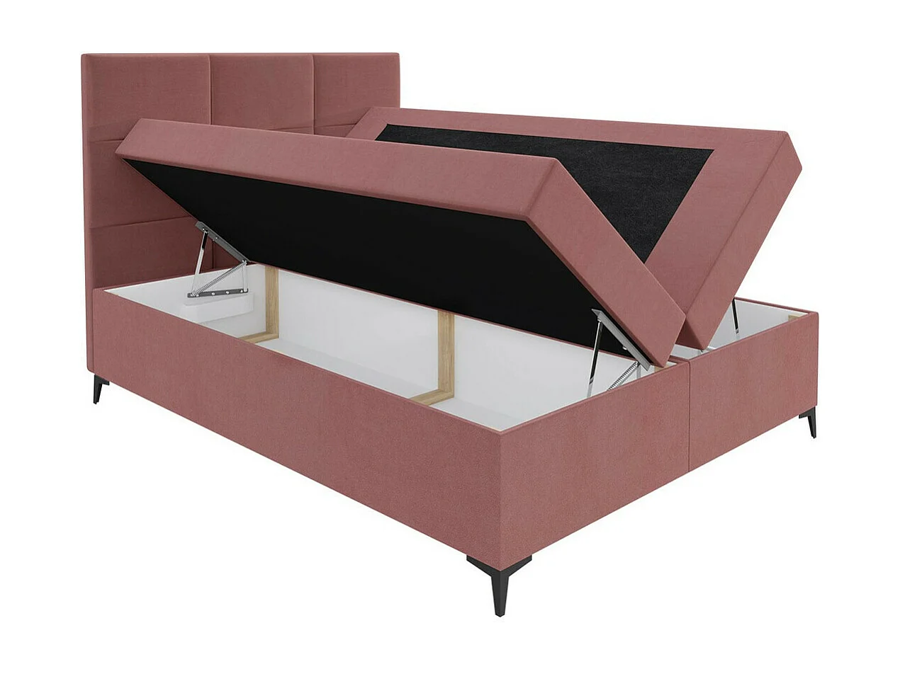 Cama continental Baltimore 133, Continental, Doble, De color marrón claro, 200x200, Tapiz