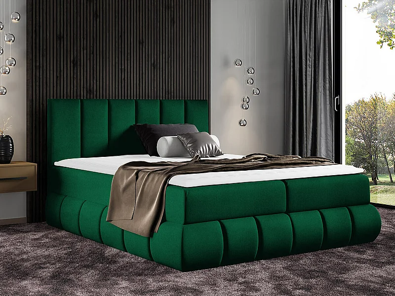 Cama continental Baltimore 152, Casal, Verde, Tecido, Estrados de cama