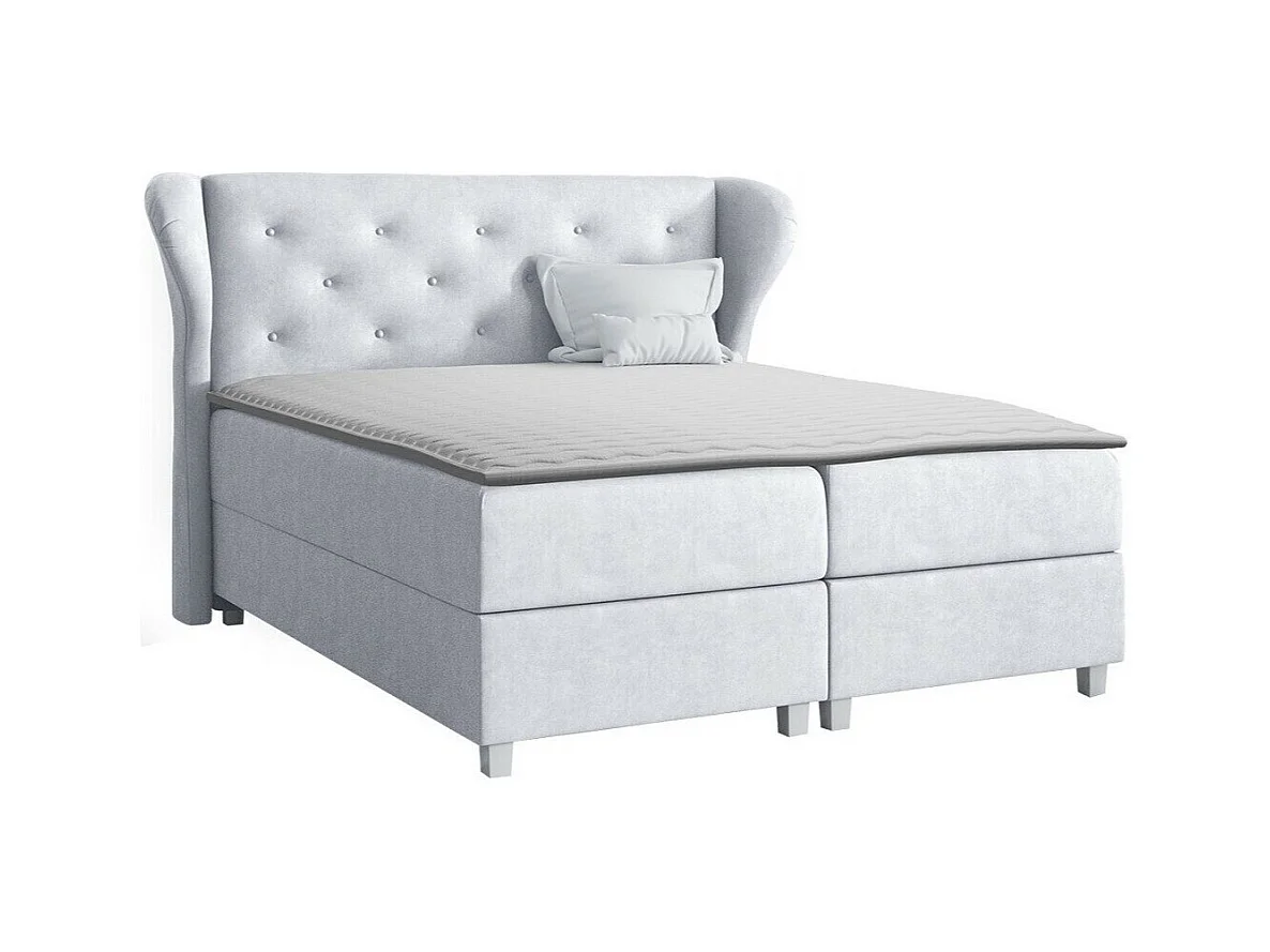 Cama continental Baltimore 123, Continental, Cinzento, Tecido