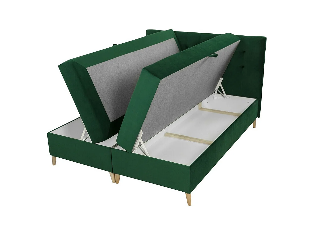 Cama continental Baltimore 130, Doble, Continental, Azul, 200x200, Tapiz, Somieres, 202cm