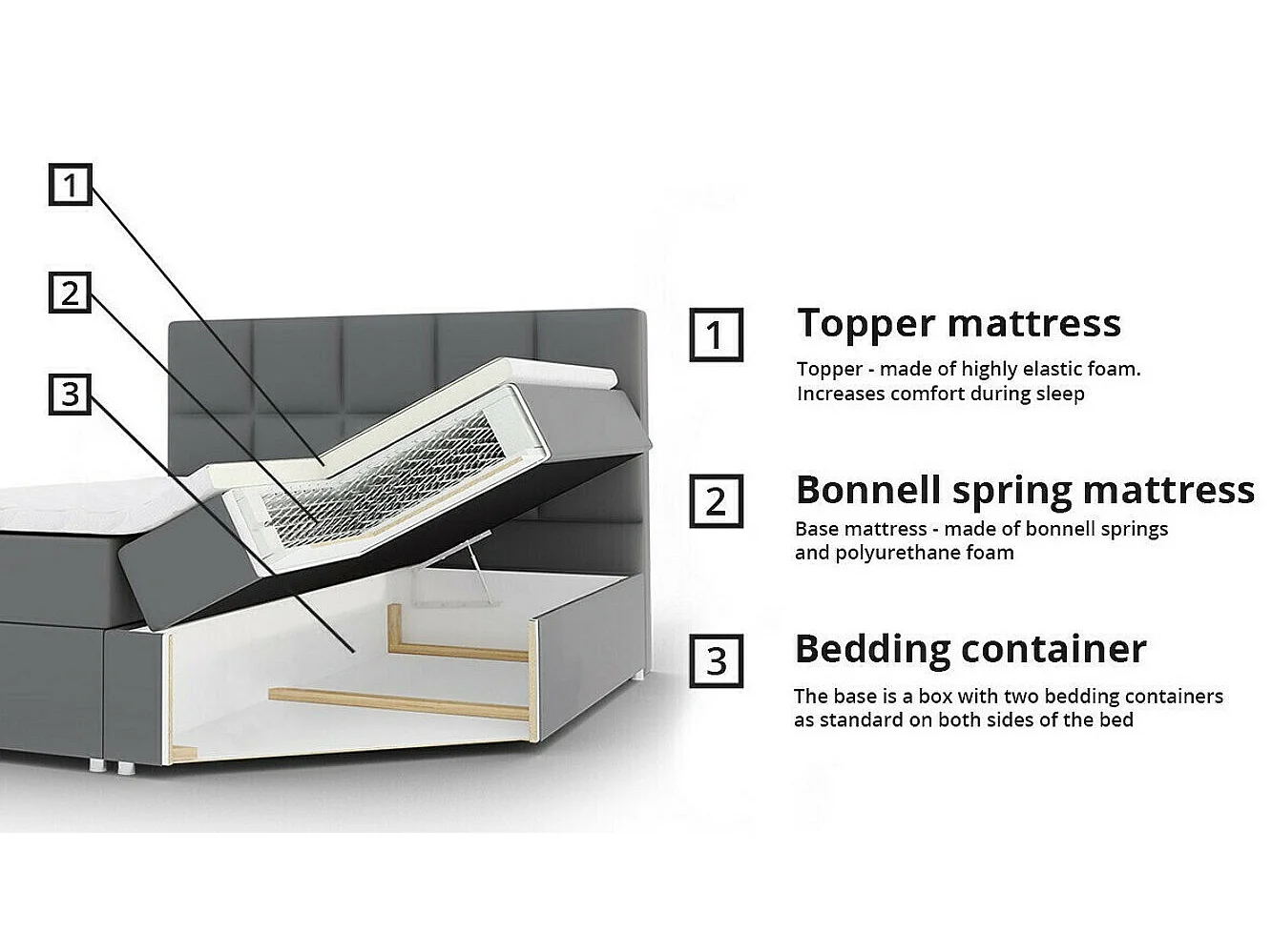 Cama continental Baltimore 134, Casal, Vermelho, Couro Ecológico