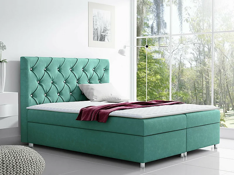 Cama continental Baltimore 112, Continental, Doble, Turquesa, 200x200, Tapiz, Somieres,
