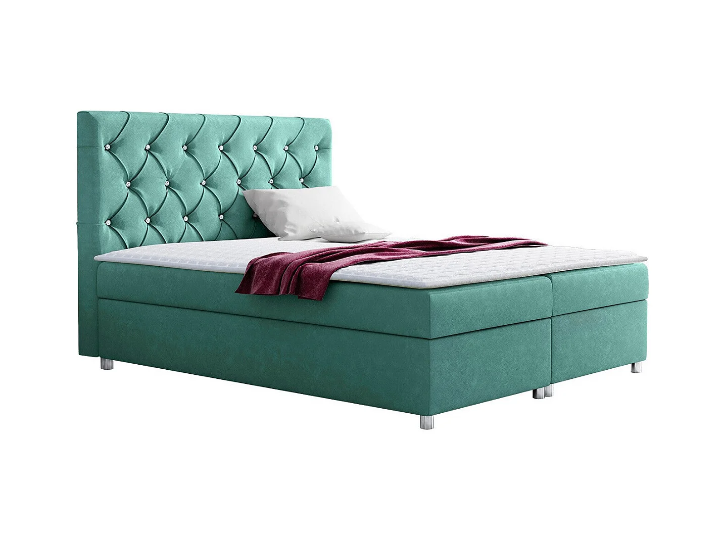Cama continental Baltimore 112, Continental, Turquesa, Tecido