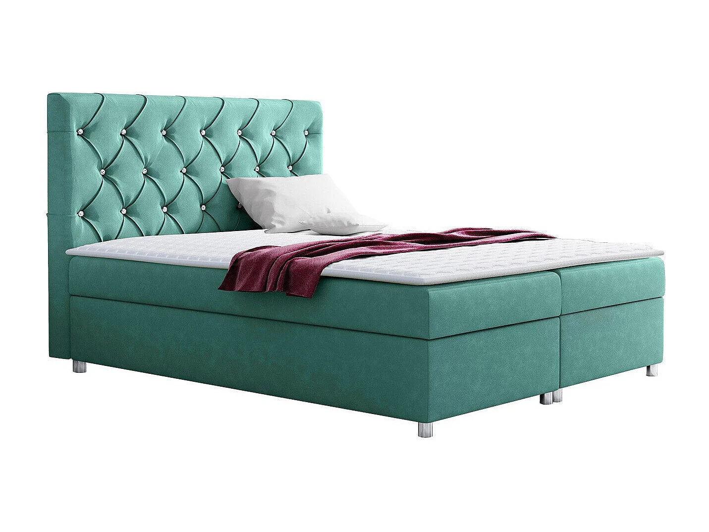 Cama continental Baltimore 112, Continental, Doble, Turquesa, 200x200, Tapiz, Somieres,