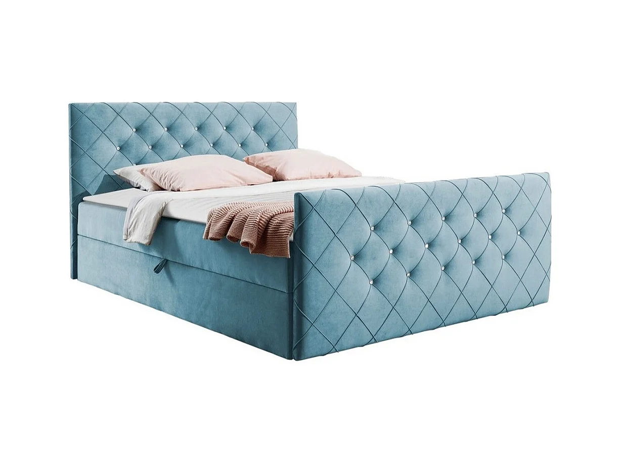 Cama continental Baltimore 158, Continental, Azul, Tecido, 20x21x10cm