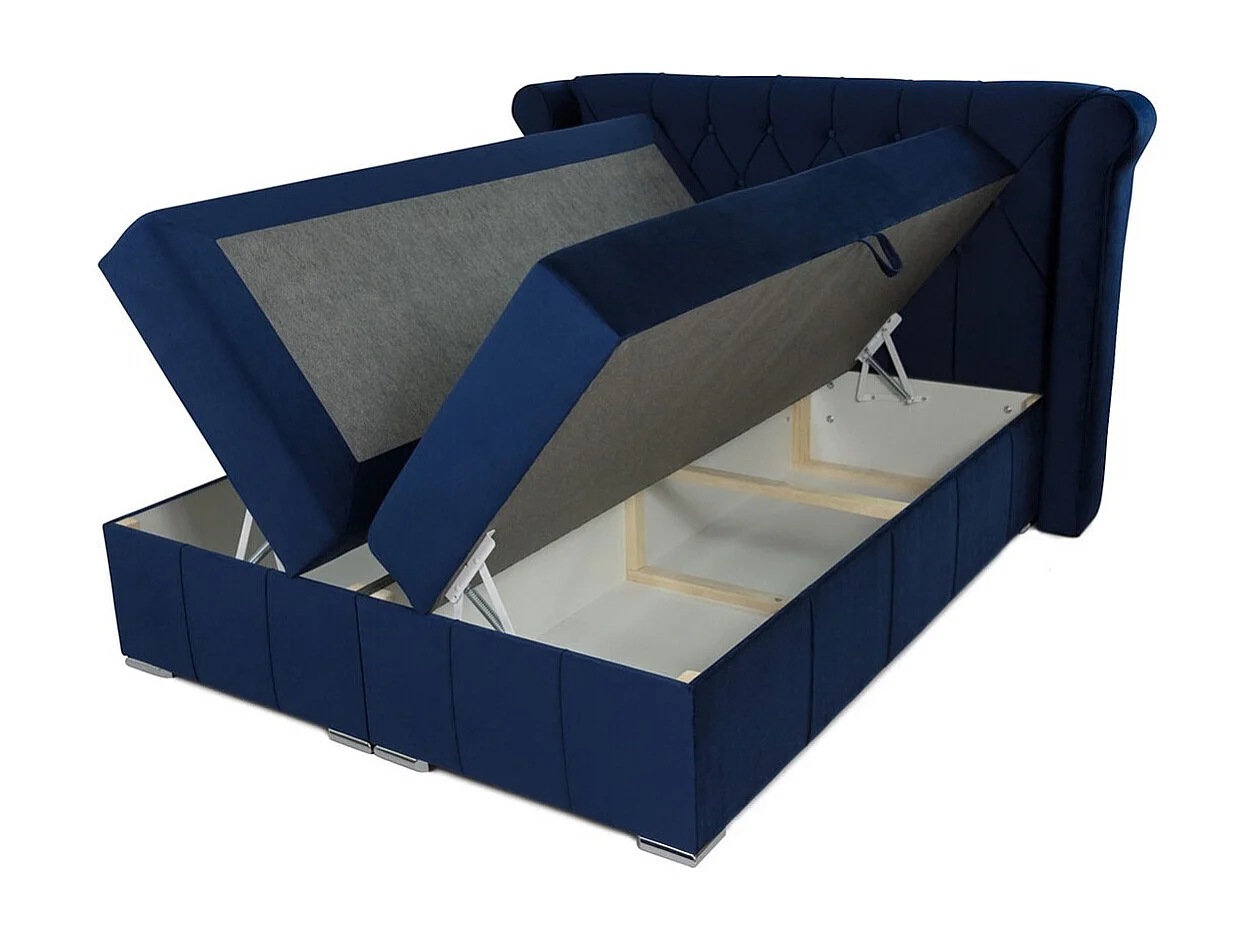 Lit continental Baltimore 132, Continental, Double, Brun clair, 180x200, Tissu, 220x215cm