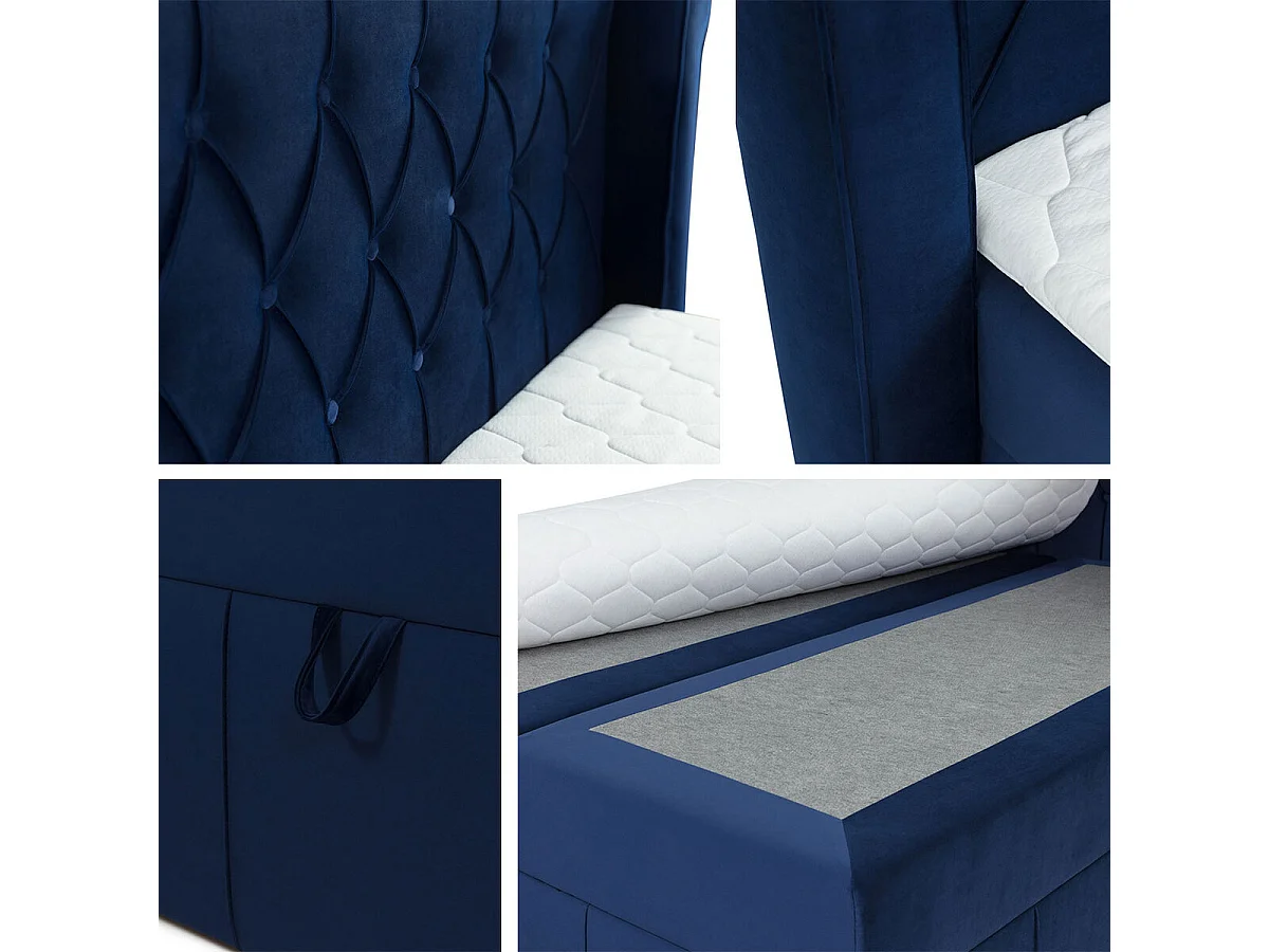 Lit continental Baltimore 132, Continental, Double, Brun clair, 180x200, Tissu, 220x215cm