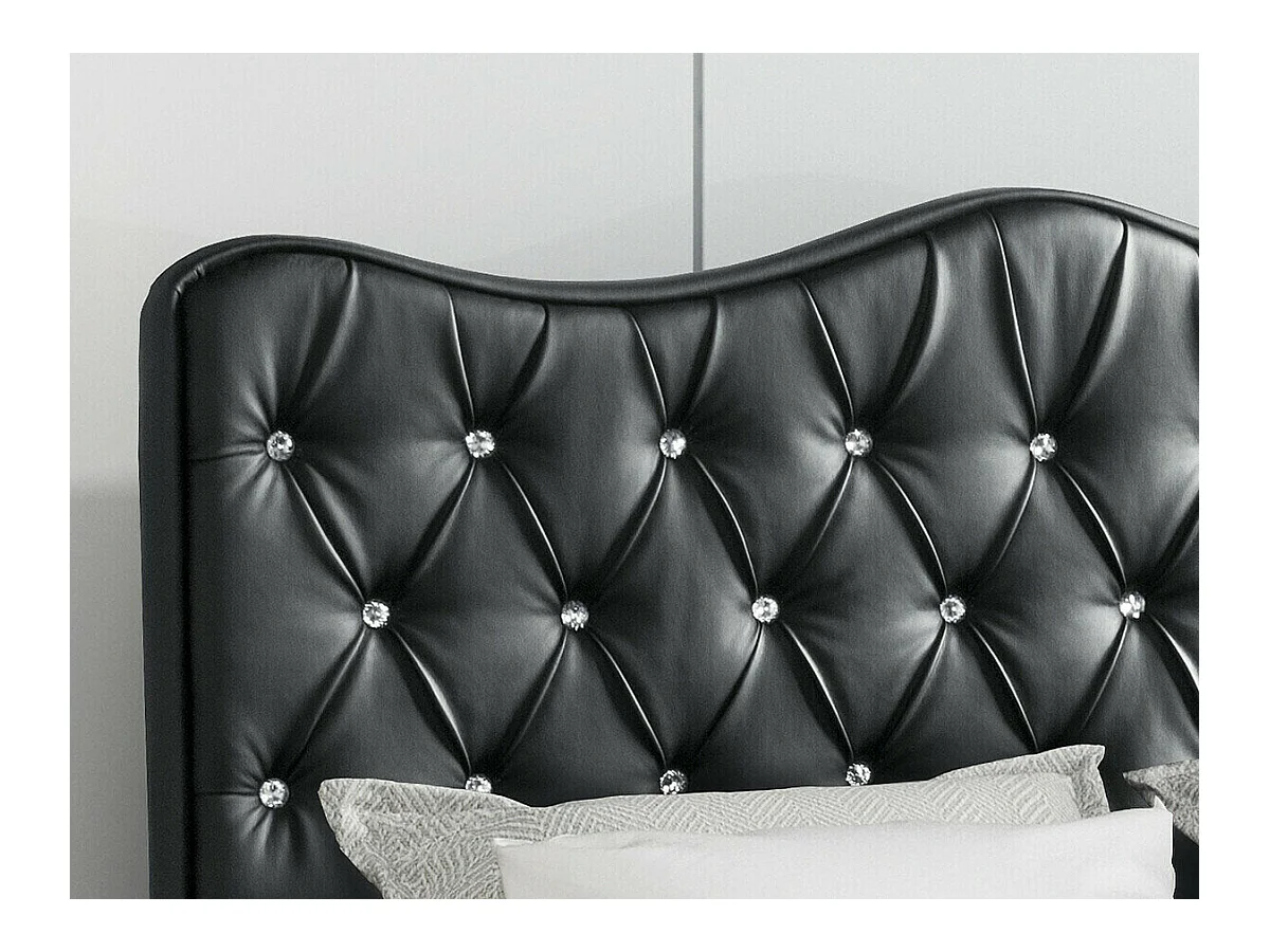 Cama continental Baltimore 162, Doble, Continental, Rojo, 200x200, Cuero ecológico, 200cm