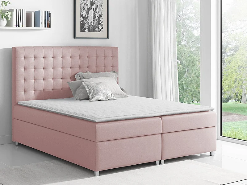 Cama continental Baltimore 115, Continental, Rosé, Tecido, 20x21x13cm