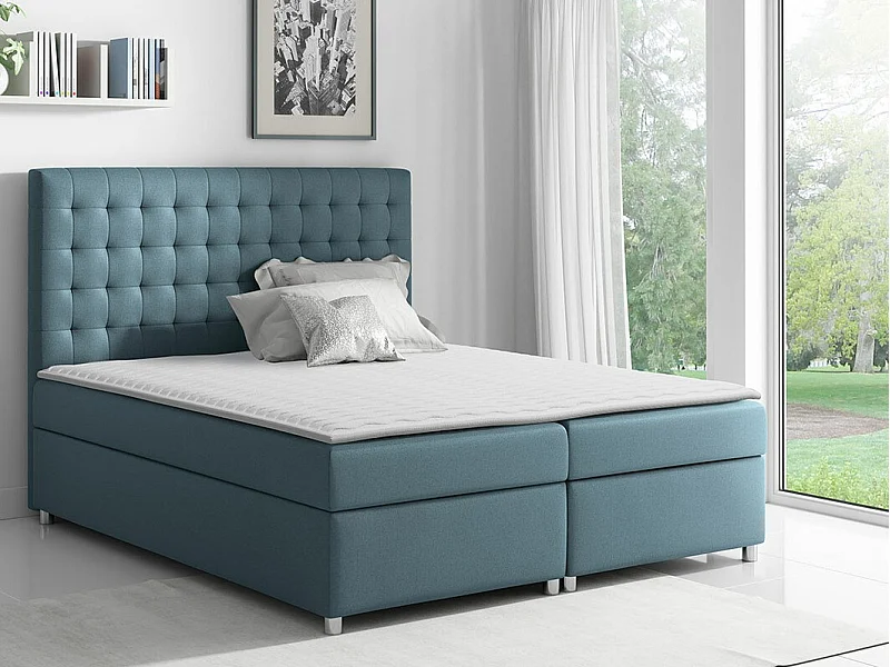 Cama continental Baltimore 115, Doble, Continental, Turquesa, 200x200, Tapiz, Somieres,
